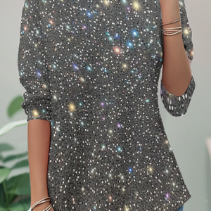 Colorful Sparkling Sequins And Light Spots Are As Bright As The Starry Sky Long Sleeve Shirt, Long sleeves, Lilicloth.com