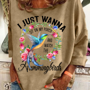 Sit On My Porch And Watch The Hummingbirds Hummingbird Casual Sweatshirt, Hoodies&Sweatshirts, Lilicloth.com
