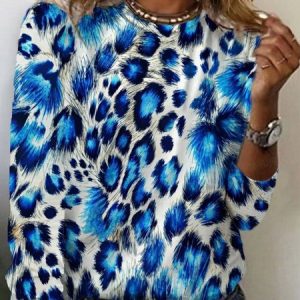 Abstract Print Long Sleeve V-Neck Dress, Long sleeves, Lilicloth.com