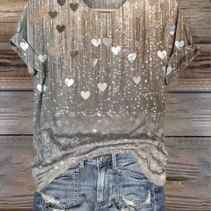 Vintage Geometric Crew Neck Short Sleeve T-shirt, T-shirts, color:Gray|size:4XL, catalog Noracora shop