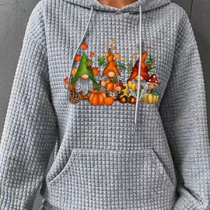 Gnomes Fall Simple Loose Hoodie, Hoodies&Sweatshirts, Lilicloth.com