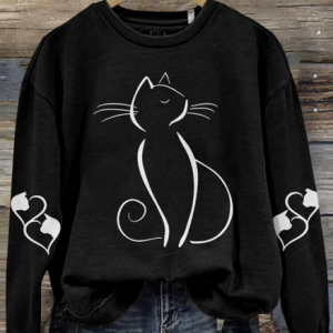 Women's Crew Neck Animal Casual Spring/Fall Long Sleeve Sweatshirt, JustFashionNow Sweatshirts & Hoodies, color:Black|size:4XL,