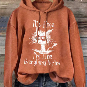 Women’S It’S Fine I’M Fine Everything Is Fine Casual Loose Hoodie, Hoodies&Sweatshirts, Lilicloth.com