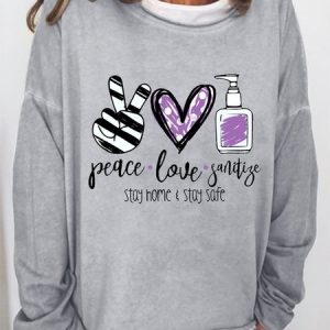 Peace Love Women's Sweatshirt, Hoodies&Sweatshirts, Lilicloth.com