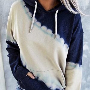 Casual Hoodie Color Block Sweatshirt Zipper, Hoodies & Sweatshirts, color:Deep Blue|size:3XL, catalog Noracora shop