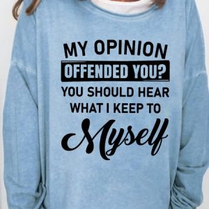 Womens Funny Letter Crew Neck Sweatshirt, Hoodies&Sweatshirts, Lilicloth.com