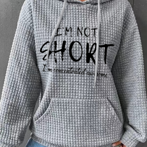 Women's funny I'm Not Short I'm Concentrated Awesome Text Letters Simple Hoodie, Hoodies&Sweatshirts, Lilicloth.com