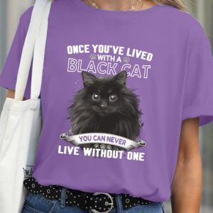 Once You've With A Black Cat You Can Never Live Without One Women's T-Shirt, T-shirts, Lilicloth.com