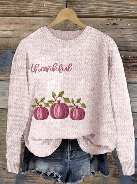 Loose Crew Neck Knitted Casual Sweater, Sweaters, Lilicloth.com