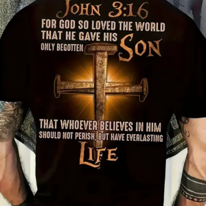Men's Belief Letter Printing Short Sleeve T-shirt, T-shirts, Lilicloth.com