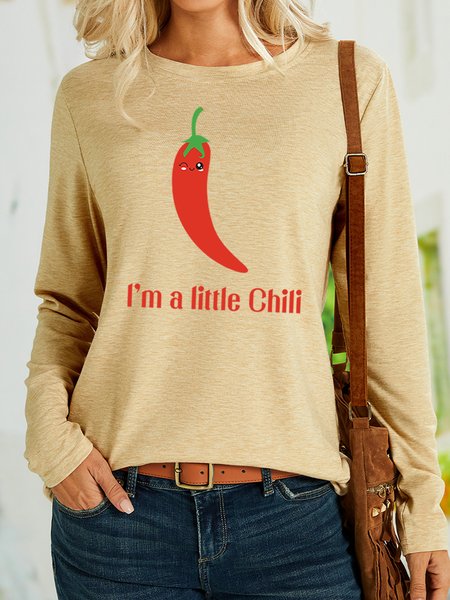 Lilicloth X Paula I'm A Little Chili Womens Long Sleeve T-Shirt, Long sleeves, Lilicloth.com