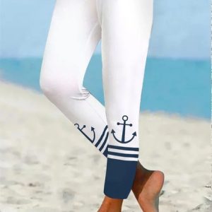 Women's Multicolor Block Vintage All Season Long Leggings, JustFashionNow Leggings, color:White|size:XXL,