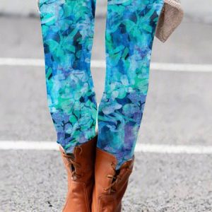 Floral printed casual tight leggings, Leggings, Lilicloth.com