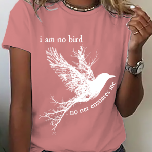 I Am No Bird Jane Eyre Charlotte Brontë Cotton T-Shirt, T-shirts, Lilicloth.com