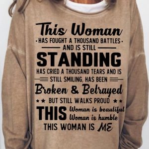 Women's This Woman Has Fought A Thousand Battles Casual Sweatshirt, Hoodies&Sweatshirts, Lilicloth.com