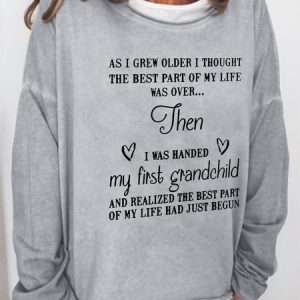 Family text printed round neck long-sleeved Sweatshirts, Hoodies&Sweatshirts, Lilicloth.com