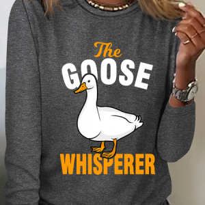 Goose Geese Whisperer Casual Long Sleeve Shirt, Long sleeves, Lilicloth.com