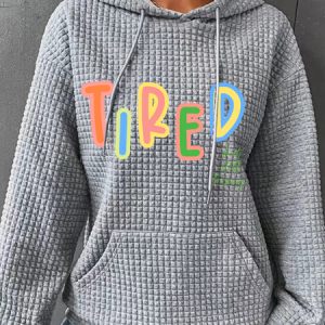 Tired But Still Trying Simple Loose Hoodie, Hoodies&Sweatshirts, Lilicloth.com