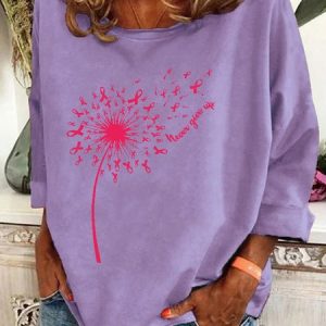 Dandelion Breast Cancer Never Giver Up Casual Sweatshirt, Hoodies&Sweatshirts, Lilicloth.com