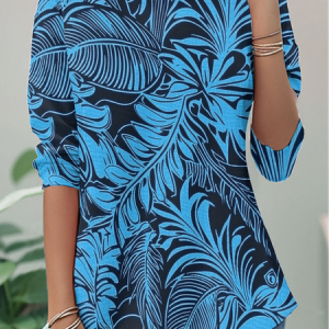 Leaf Geometric Long sleeve Shirt, Long sleeves, Lilicloth.com