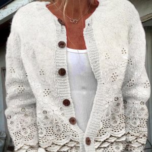 Vintage lace art button knit cardigan, Cardigans, Lilicloth.com