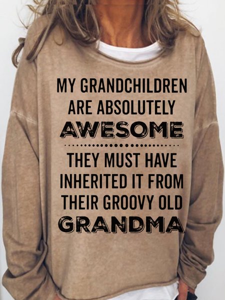 Womens My Grandchildren Are Absolutely Awesome Casual Sweatshirt, Hoodies&Sweatshirts, Lilicloth.com
