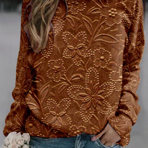 Women's Crew Neck 3D Printing Vintage Spring/Fall Long Sleeve Sweatshirt, JustFashionNow Sweatshirts & Hoodies, color:Brown|size:4XL,