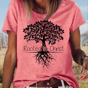 Women's Rooted in Christ Casual T-Shirt, T-shirts, Lilicloth.com