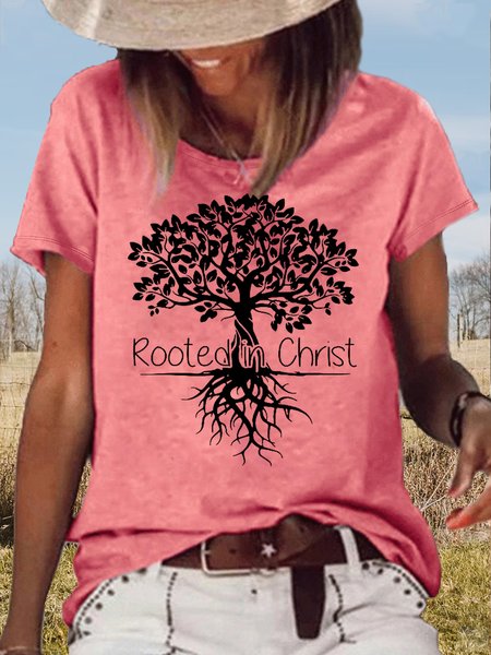 Women's Rooted in Christ Casual T-Shirt, T-shirts, Lilicloth.com