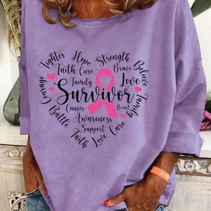 Cancer Survivor Breast Cancer Casual Sweatshirt, Hoodies&Sweatshirts, Lilicloth.com
