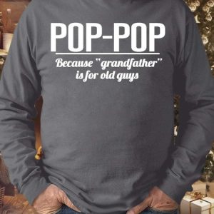 Men’s Pop Pop Because Grandfather Is For Old Guys Text Letters Casual Crew Neck Sweatshirt, Hoodies&Sweatshirts, Lilicloth.com