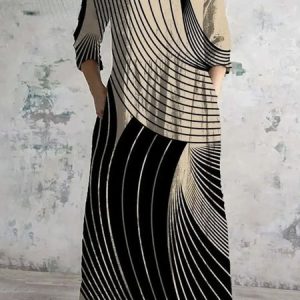 Women Floral V Neck Long Sleeve Comfy Vintage Maxi Dress, Maxi, color:Khaki|size:5XL, catalog Noracora shop