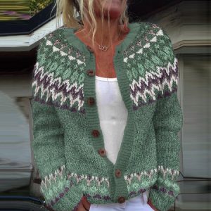 Vintage Fairman Island wavy button sweater cardigan, Cardigans, Lilicloth.com
