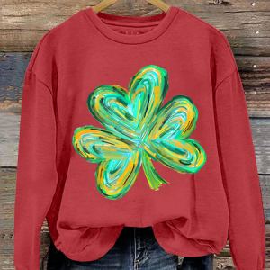 Colorful Clover St Patrick's Day Casual Sweatshirt, Hoodies&Sweatshirts, Lilicloth.com