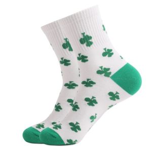 St. Patrick's Day striped mid tube cotton socks, JustFashionNow Socks, color:White|size:One-size,