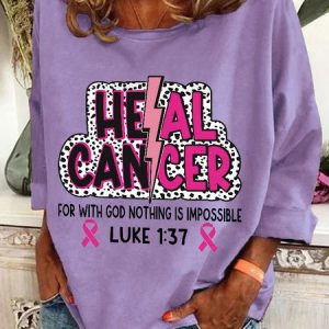 Heal Cancer Svg Png, Breast Cancer Warrior Christian Casual Sweatshirt, Hoodies&Sweatshirts, Lilicloth.com