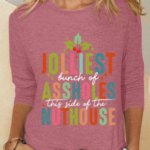 Jolliest Bunch Of Assholes This Side Of The Nuthouse Casual Long Sleeve Shirt, Long sleeves, Lilicloth.com