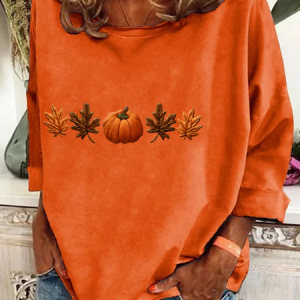 Halloween Pumpkin Print Casual Sweatshirt, Hoodies&Sweatshirts, Lilicloth.com