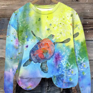 Women's sea turtles Print Casual Sweatshirt, Hoodies&Sweatshirts, Lilicloth.com
