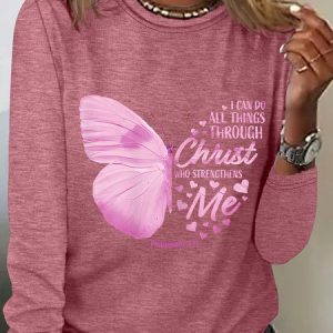 I Can Do All Things Through Christ Who Strengthens Me Casual Long Sleeve Shirt, Long sleeves, Lilicloth.com