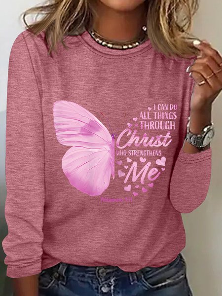 I Can Do All Things Through Christ Who Strengthens Me Casual Long Sleeve Shirt, Long sleeves, Lilicloth.com