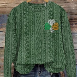 Casual Regular Fit Crew Neck Animal Sweater, Sweaters, Lilicloth.com