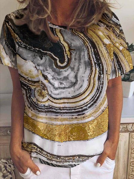 Stone Prose Art Print Women's Short Sleeve T-Shirt, T-shirts, Lilicloth.com