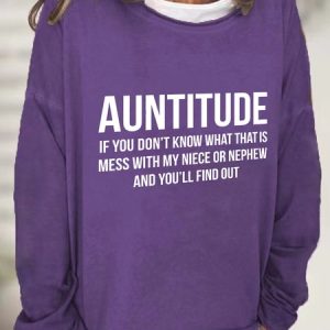 Auntitude Casual Sweatshirt, Hoodies&Sweatshirts, Lilicloth.com