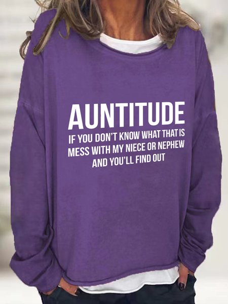 Auntitude Casual Sweatshirt, Hoodies&Sweatshirts, Lilicloth.com