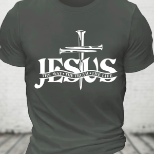 Jesus, The Way, The Truth, The Life Cotton T-Shirt, T-shirts, Lilicloth.com