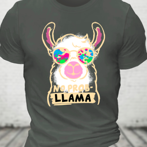 No Probllama Cotton T-Shirt, T-shirts, Lilicloth.com