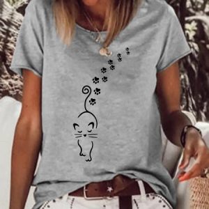 Funny Cat Women's Short Sleeve Top, T-shirts, Lilicloth.com