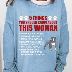 Five Things About This Women Pitbull Women`s Loose Casual Sweatshirt, Hoodies&Sweatshirts, Lilicloth.com