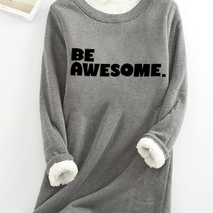 Excellent Casual Fluff Fleece Fabric Sweatshirt, Hoodies&Sweatshirts, Lilicloth.com
